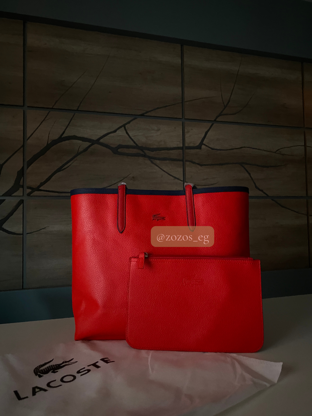 Lacoste Anna Reversible Tote with Pouch