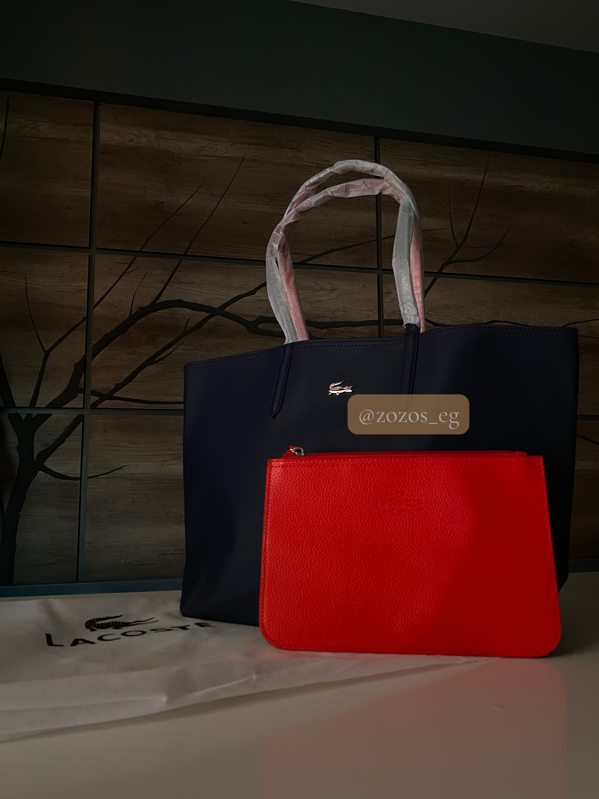 Lacoste Anna Reversible Tote with Pouch