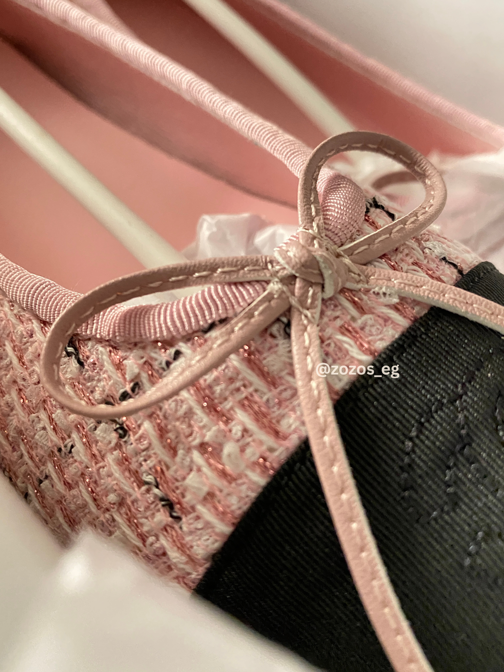 Chanel Pink Tweed Ballerina Flats