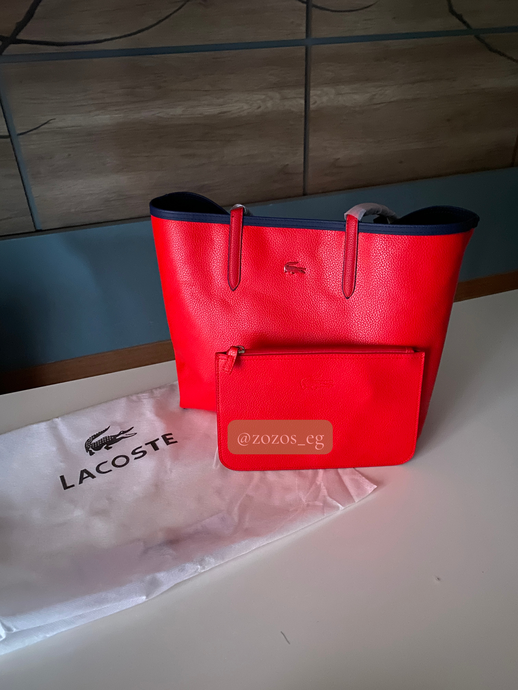 Lacoste Anna Reversible Tote with Pouch