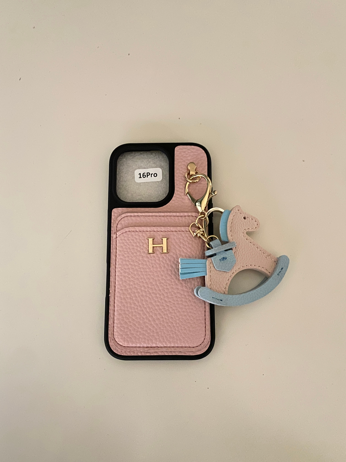 Hermès Luxury Leather Card Holder Case with Horse Charm