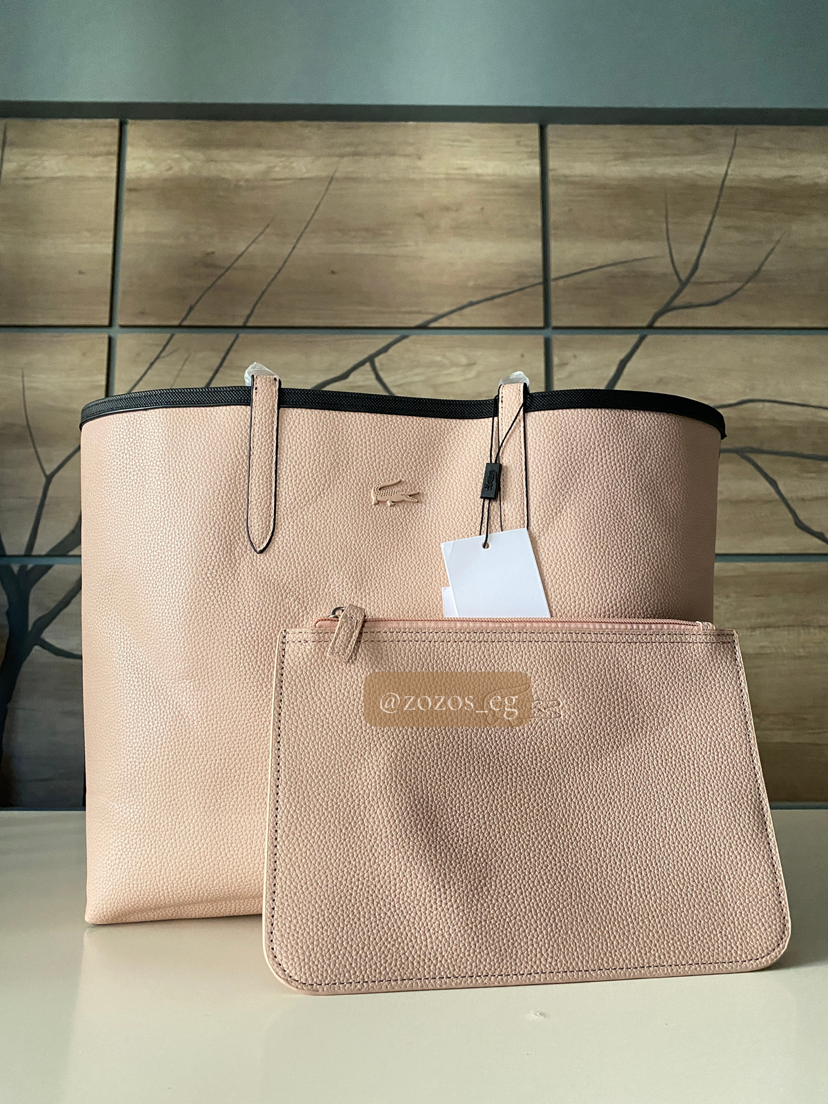 Lacoste Anna Reversible Tote with Pouch