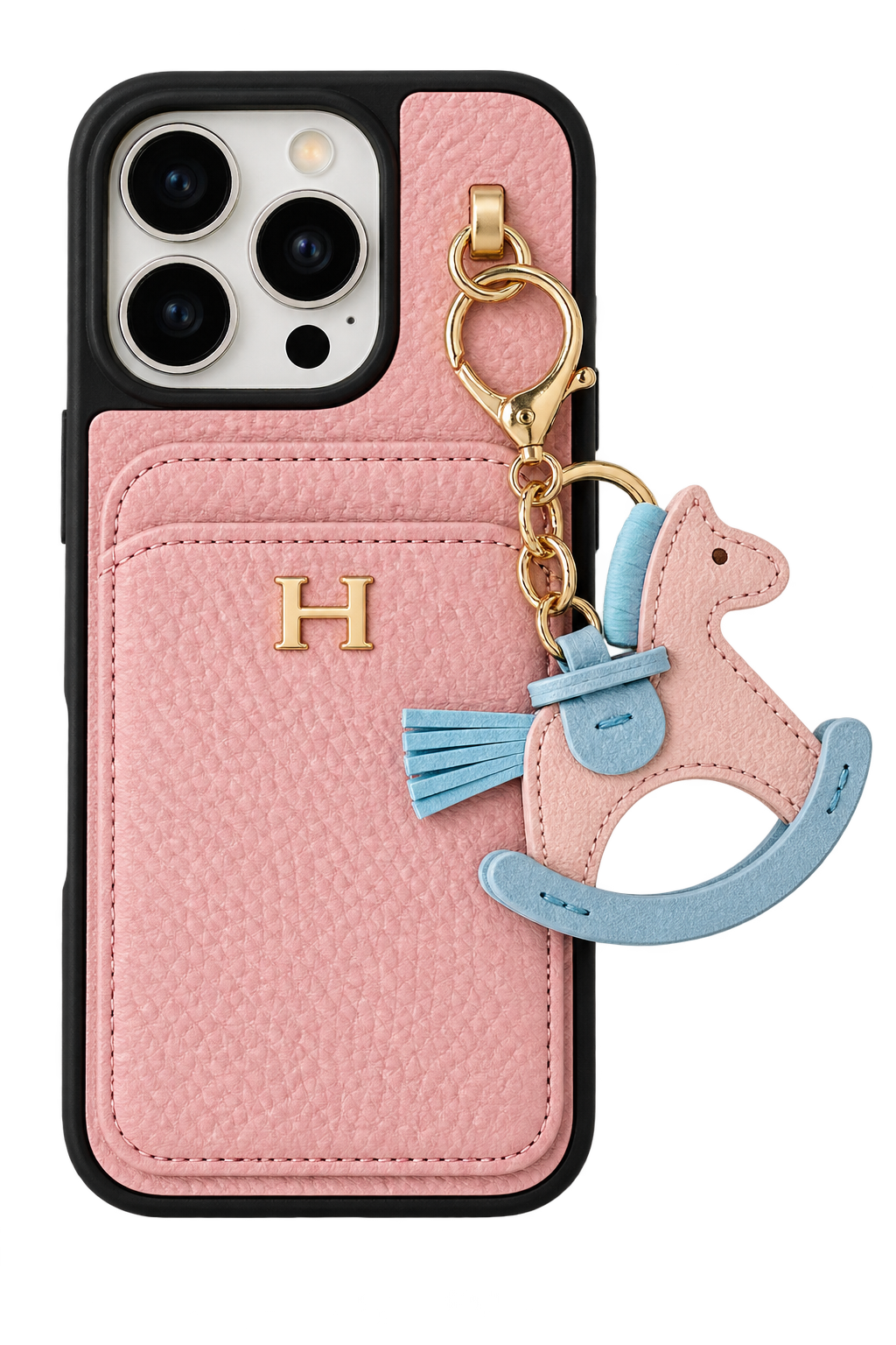 Hermès Luxury Leather Card Holder Case with Horse Charm