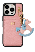 Hermès Luxury Leather Card Holder Case with Horse Charm